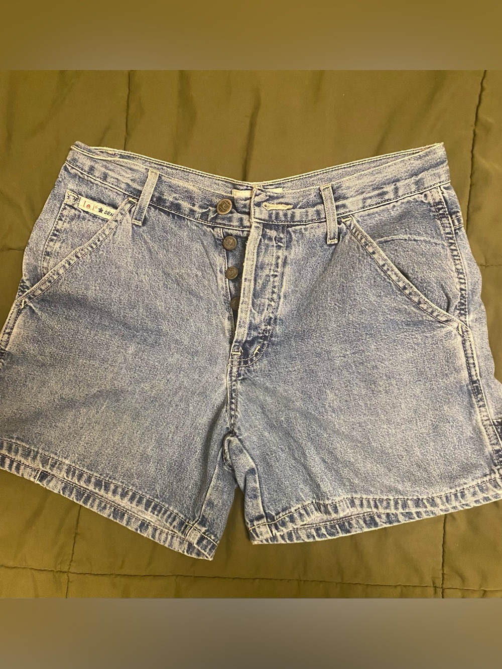 Light Wash Denim Women’s Shorts with Button Fly